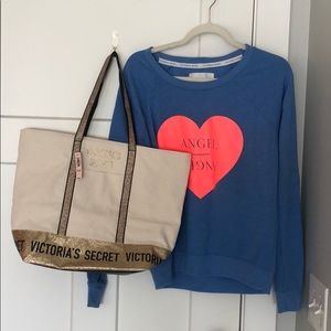 Victoria’s Secret sweatshirt and bag new
